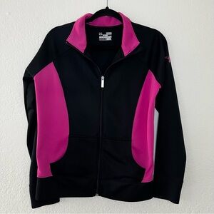 Under Armour UA‎ Semi-Fitted Pink and Black Full Zip Jacket Women’s Size Medium